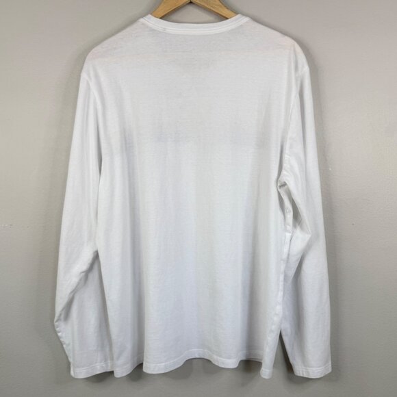 Old Navy Long Sleeve White Soft-Washed Men's Tee Retro Stripe Design Size XL - Picture 2 of 11